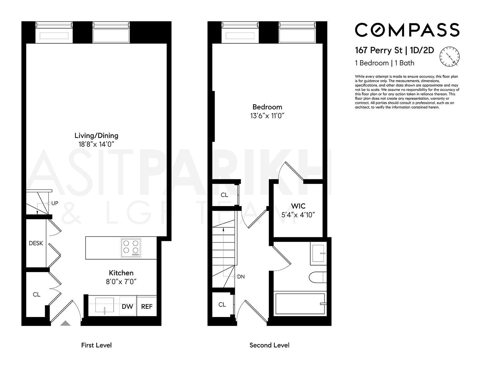 167 Perry Street, Unit 1D/2D Manhattan, NY 10014 - Photo 13 of 13 a picture of a floor plan
