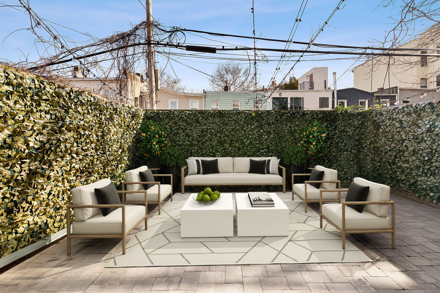 456 Decatur Street, Unit 1 Brooklyn, NY 11233 - Photo 6 of 6 a view of a patio with couches and a fire pit