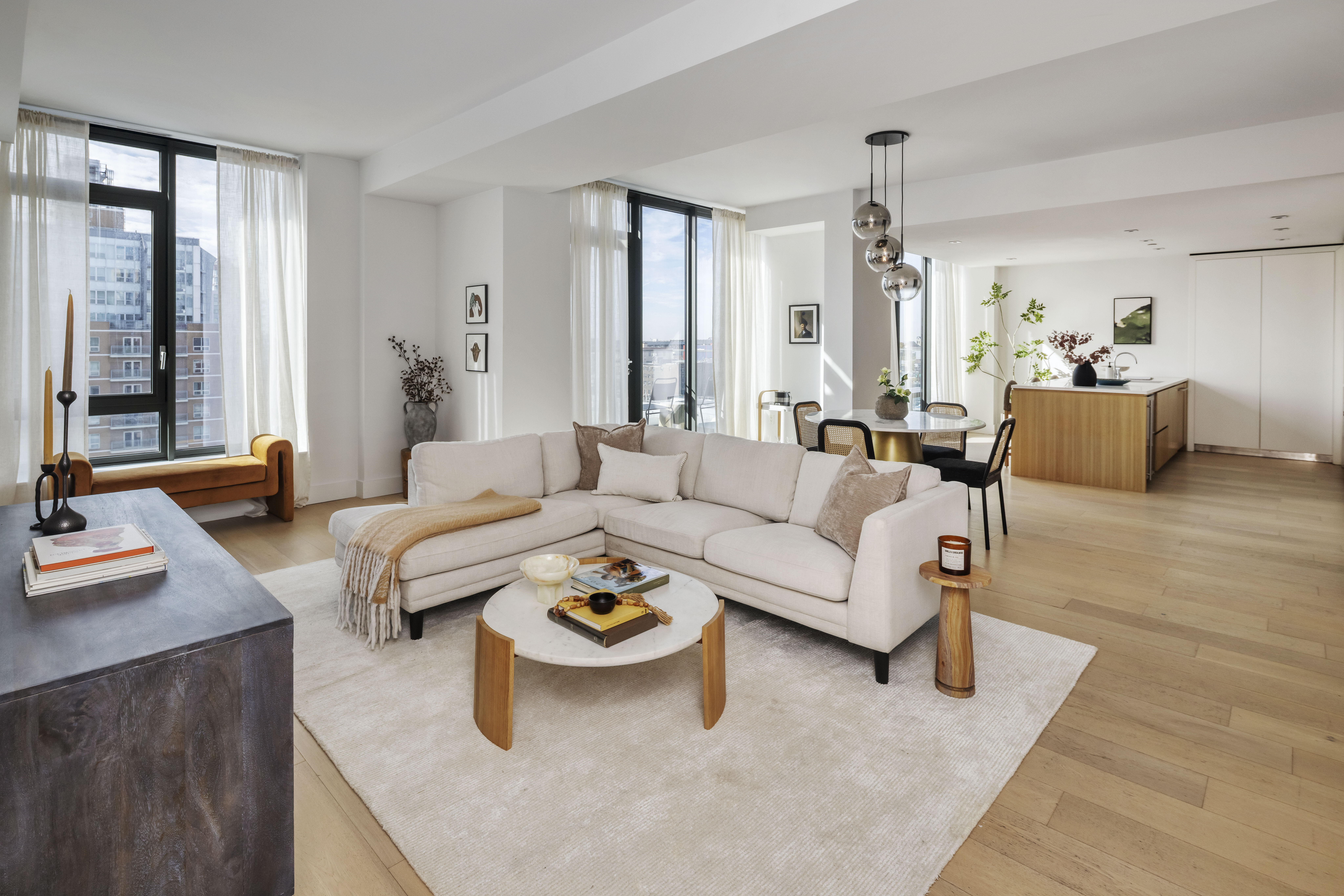 251 1st Street, Unit PH8D Brooklyn, NY 11215 - Photo 4 of 14 a living room with furniture and a large window