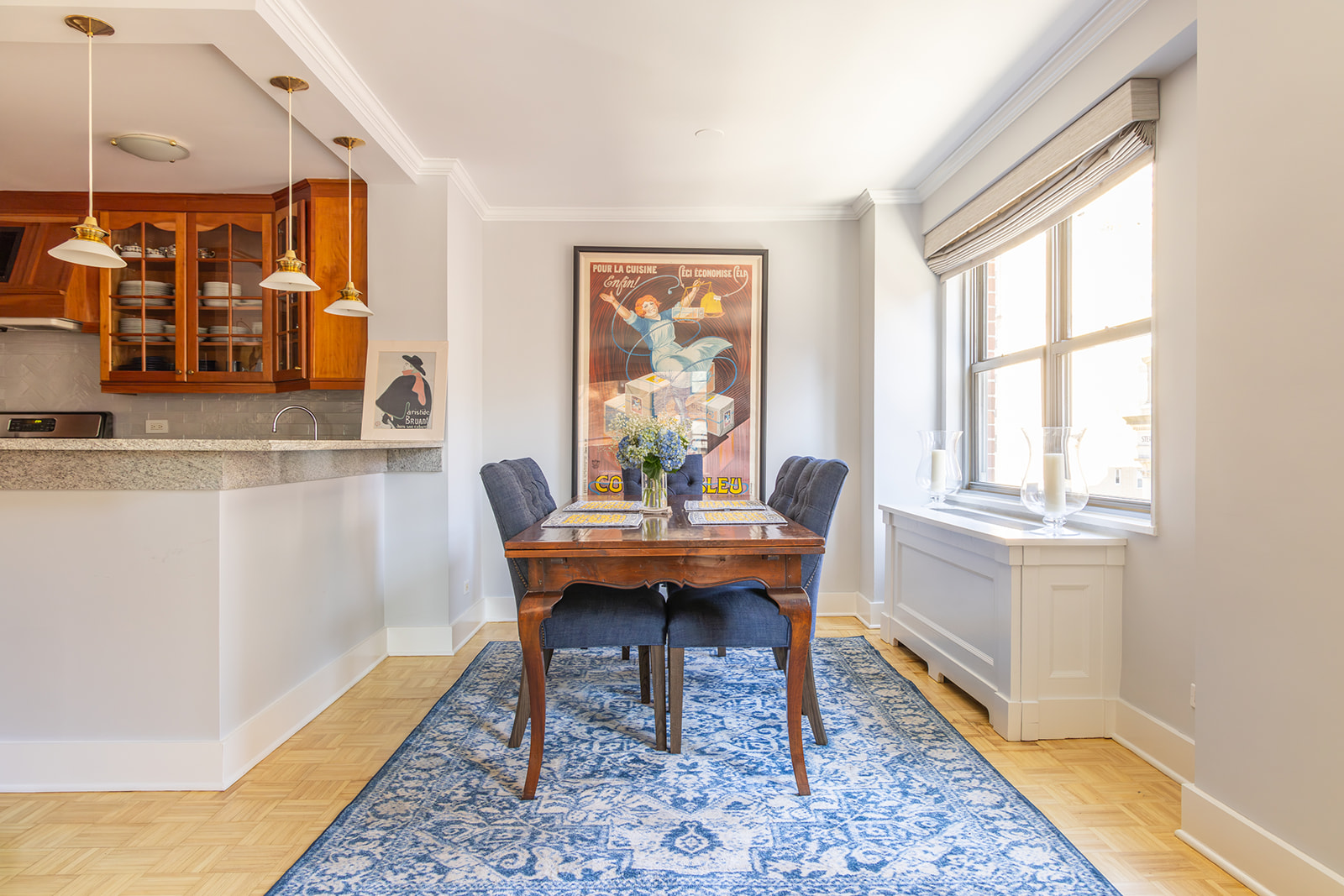 132 East 35th Street, Unit 7H Manhattan, NY 10016 - Photo 4 of 25 a dining room with furniture and wooden floor