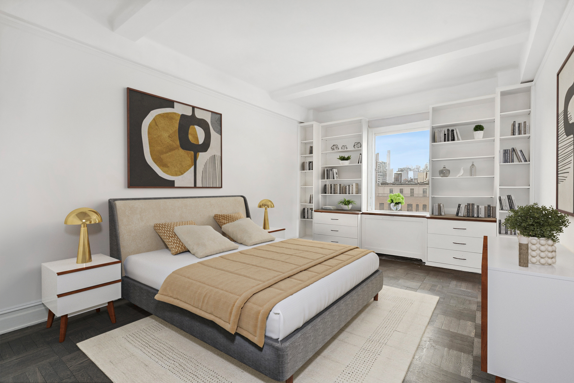 215 West 92nd Street, Unit 15A Manhattan, NY 10025 - Photo 9 of 14 a bedroom with a bed and painting on the wall