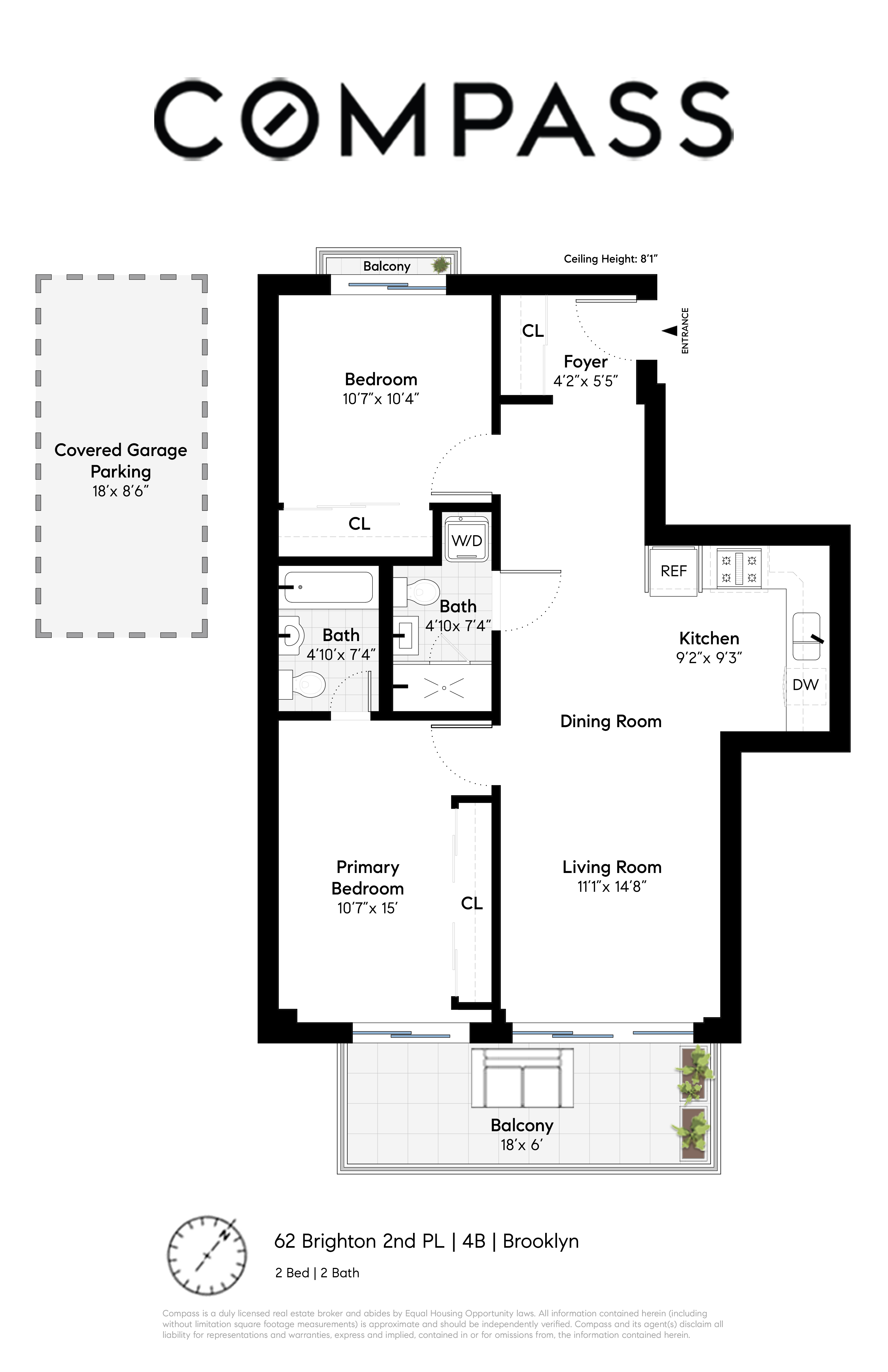 62 Brighton 2nd Place, Unit 4B Brooklyn, NY 11235 - Photo 12 of 12 a picture of a floor plan