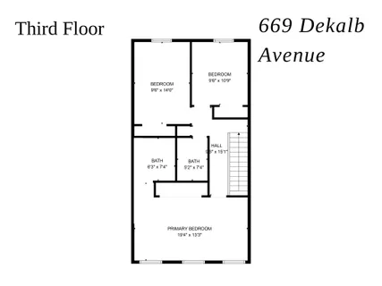 a picture of wall with a white bench and a picture