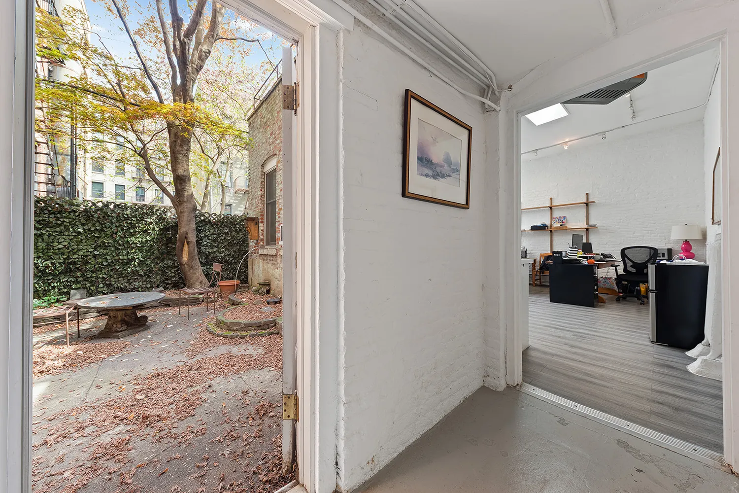 a view of a living room and a window
