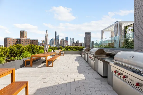 a view of a terrace with sitting area