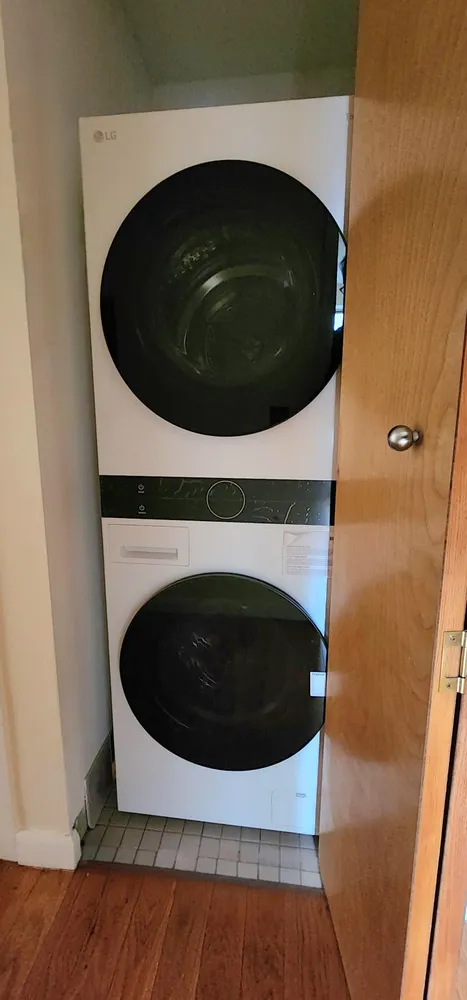 a utility room with a washer and dryer