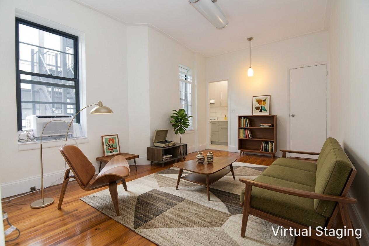 668 Riverside Drive, Unit 5A Manhattan, NY 10031 - Photo 1 of 8 a living room with furniture and a window