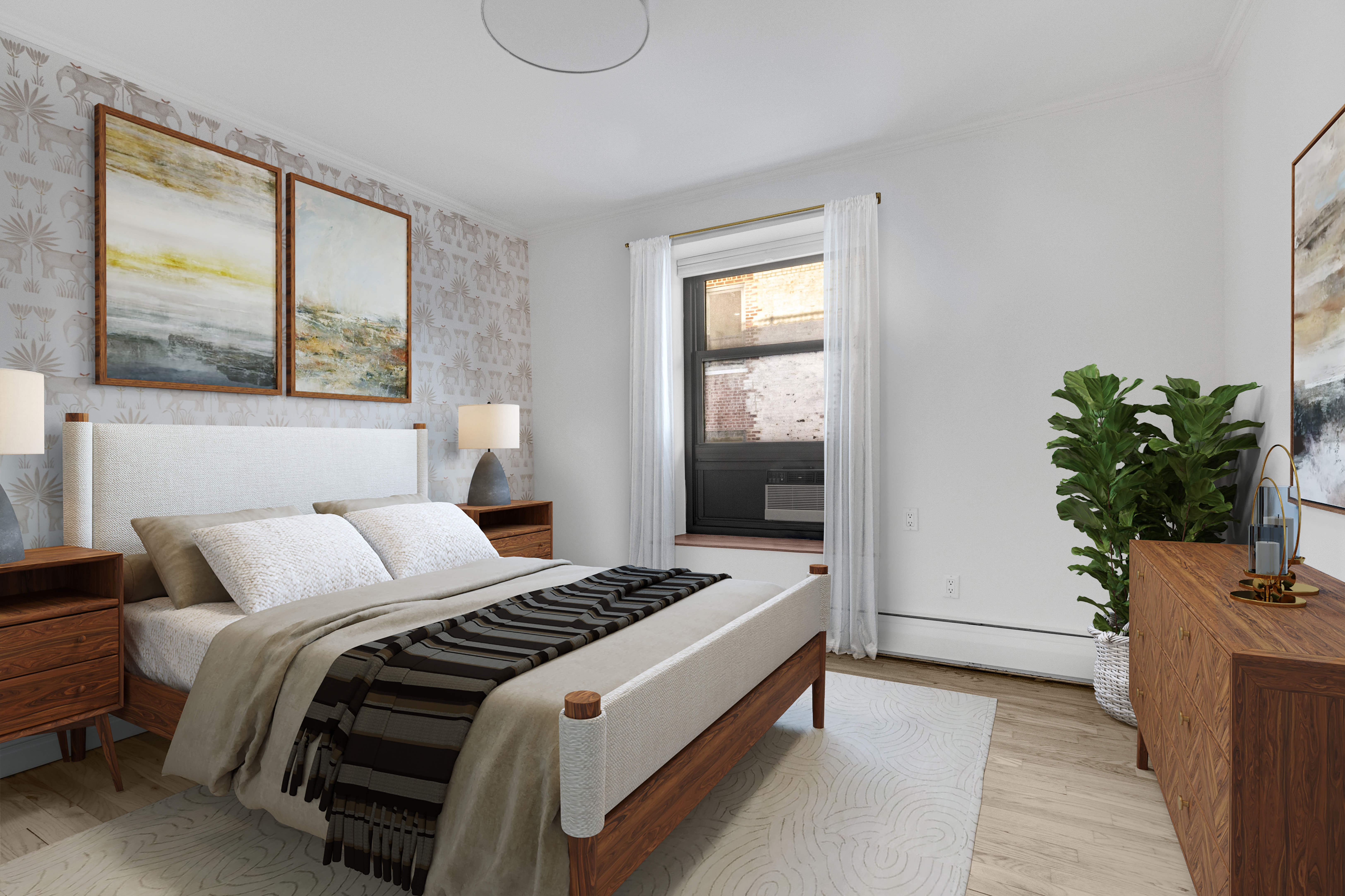 305 West 98th Street, Unit 7CS Manhattan, NY 10025 - Photo 9 of 18 a bedroom with a bed and a potted plant