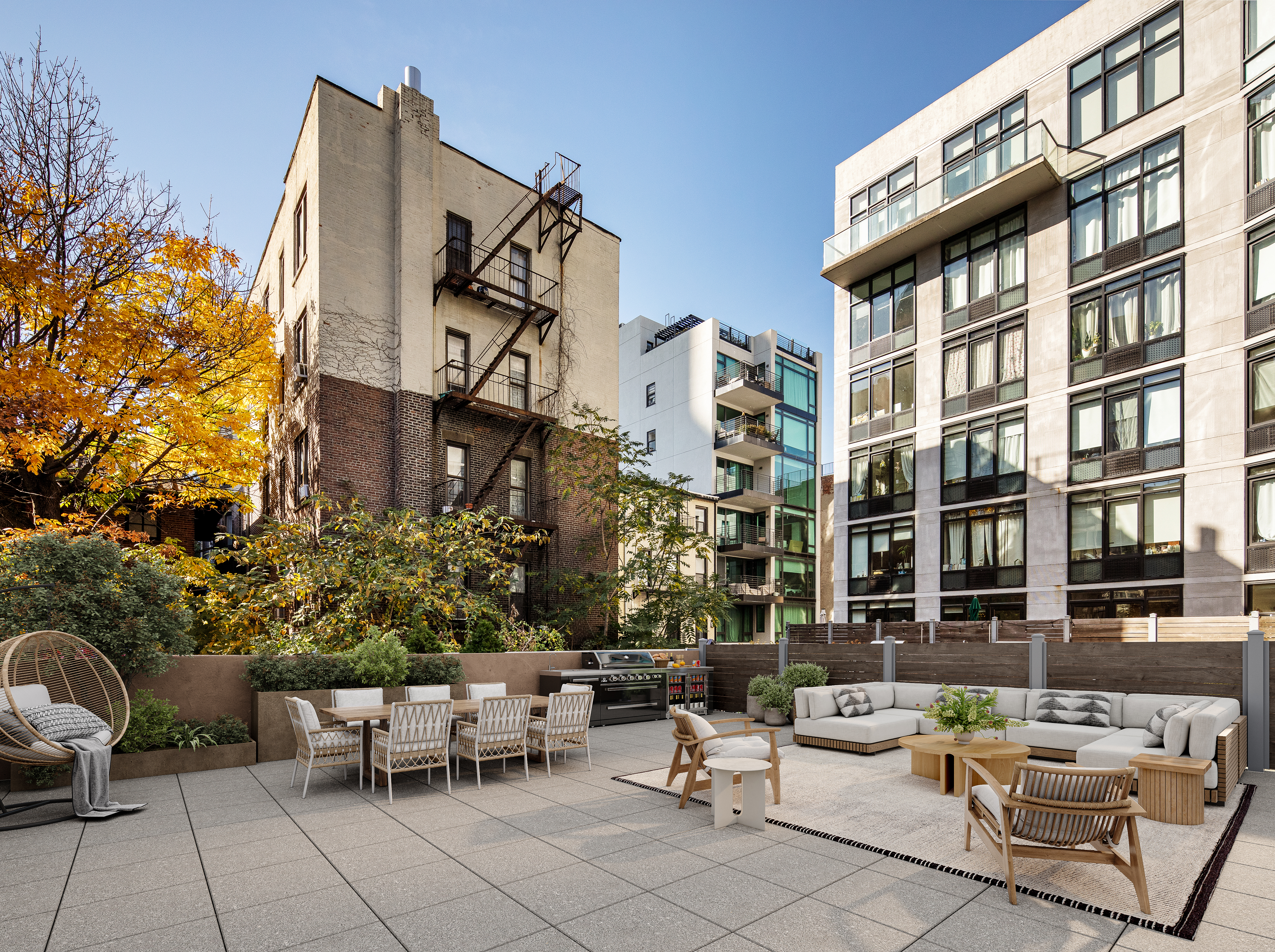 500 Waverly Avenue, Unit 2A Brooklyn, NY 11238 - Photo 9 of 14 a view of pool with outdoor seating and plants