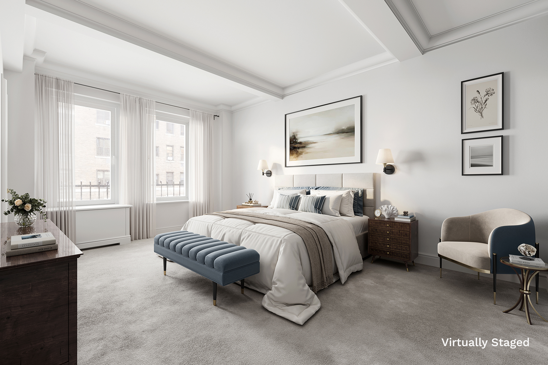 130 East 75th Street, Unit 4D Manhattan, NY 10021 - Photo 7 of 19 a spacious bedroom with a bed and a couch