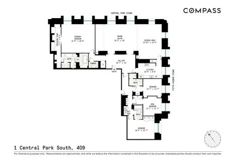 $18,900,000 | 1 Central Park South, Unit 409 | Central Park South