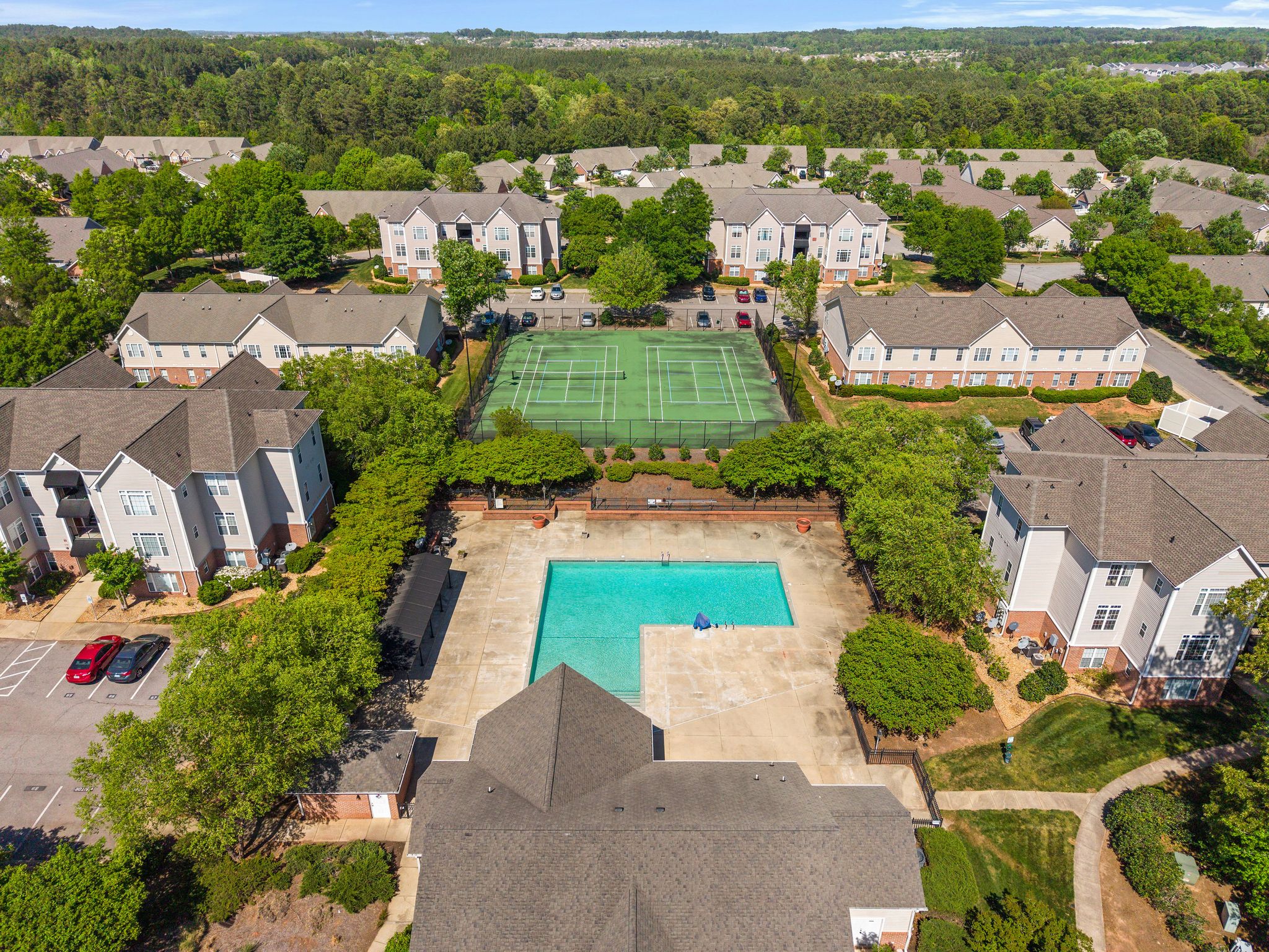 Huntscroft Lane Raleigh, NC 27617 - Photo 13 of 49 an aerial view of residential houses with outdoor space and river view