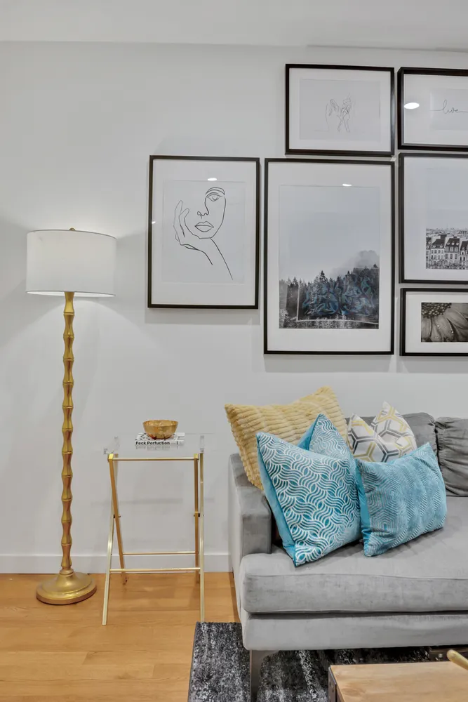 a living room with furniture and window