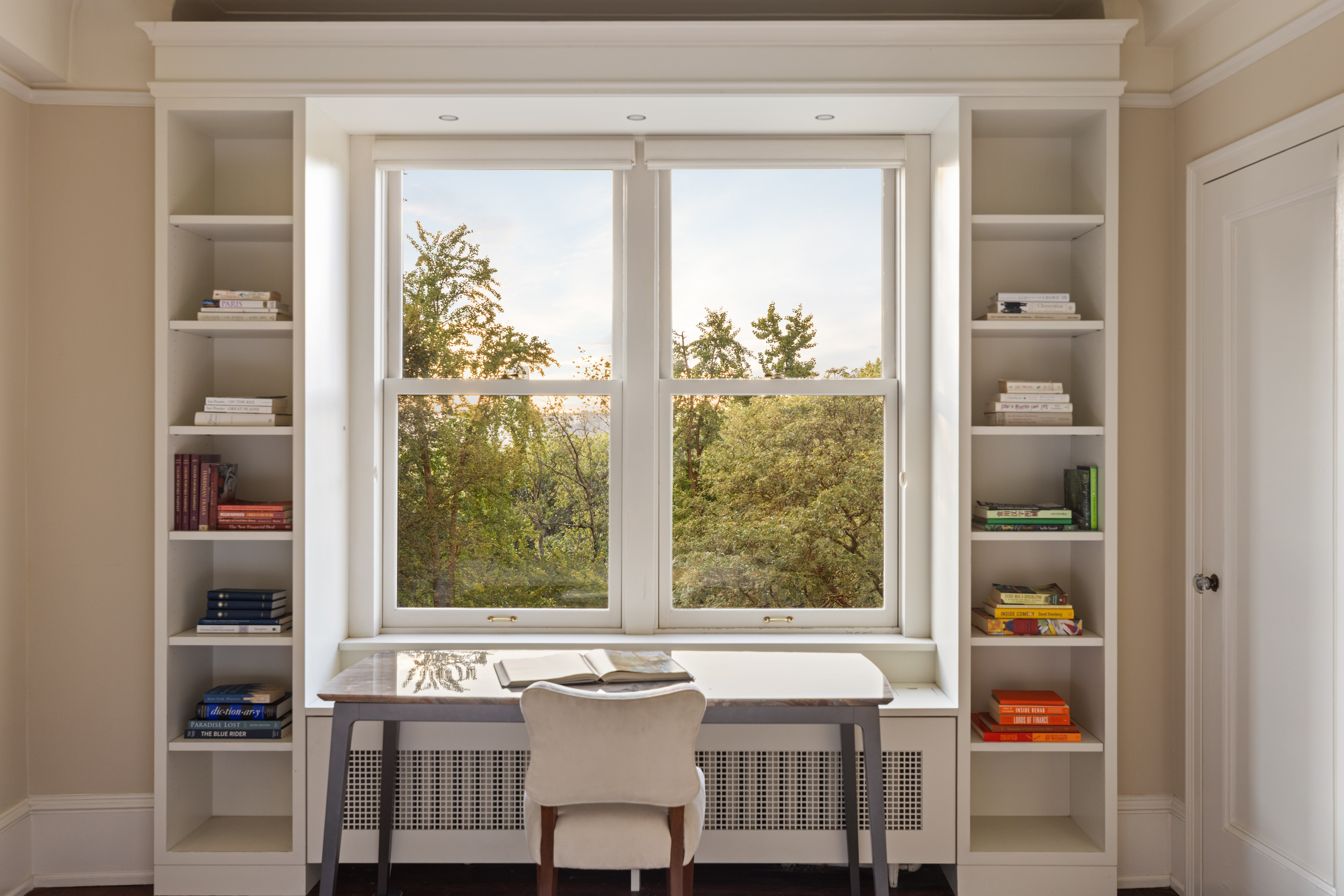 186 Riverside Drive, Unit 5F Manhattan, NY 10024 - Photo 9 of 15 a view of a dining room with furniture window and outside view