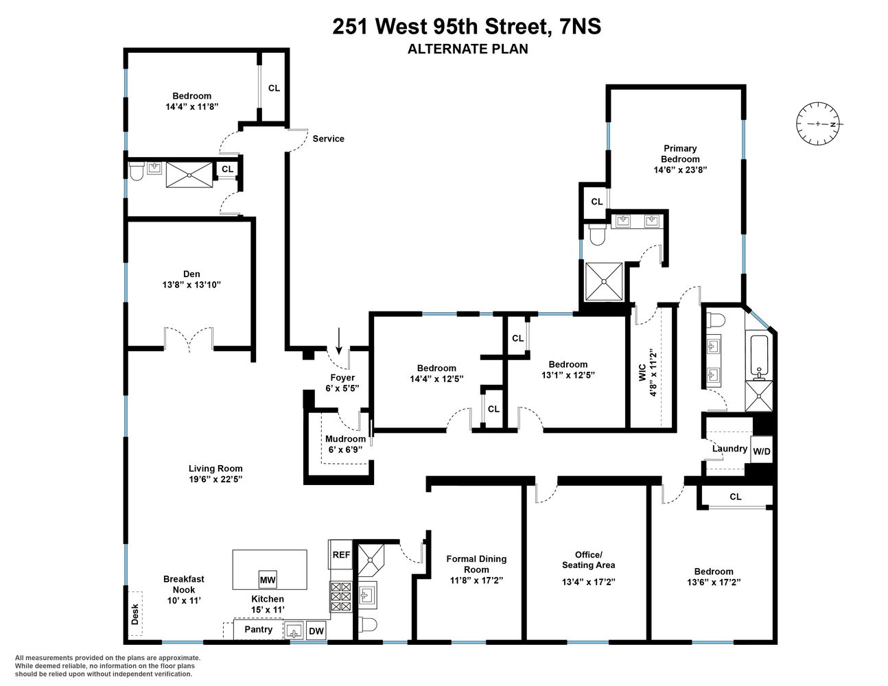 $4,750,000 | 251 West 95th Street, Unit 7NS | Upper West Side