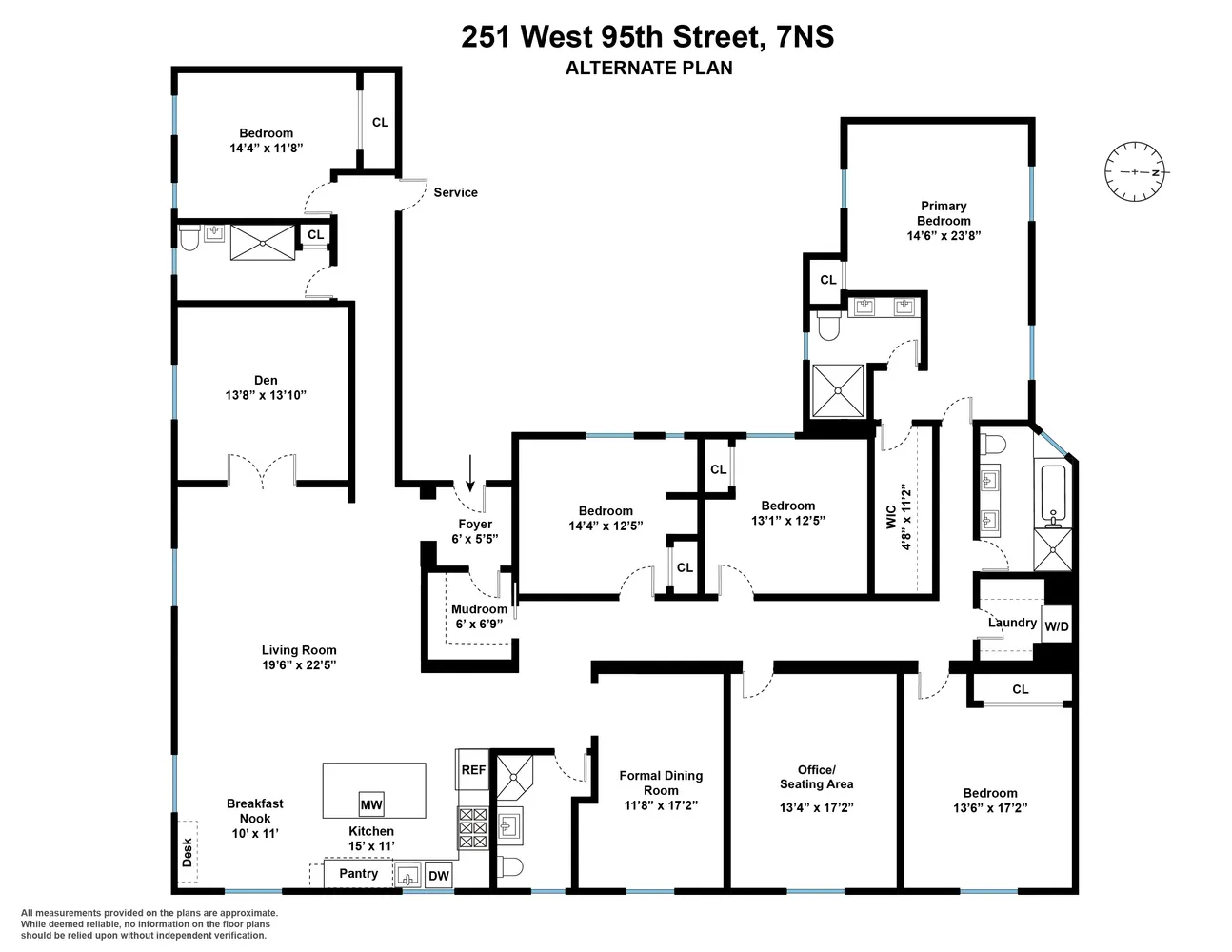$4,750,000 | 251 West 95th Street, Unit 7NS | Upper West Side
