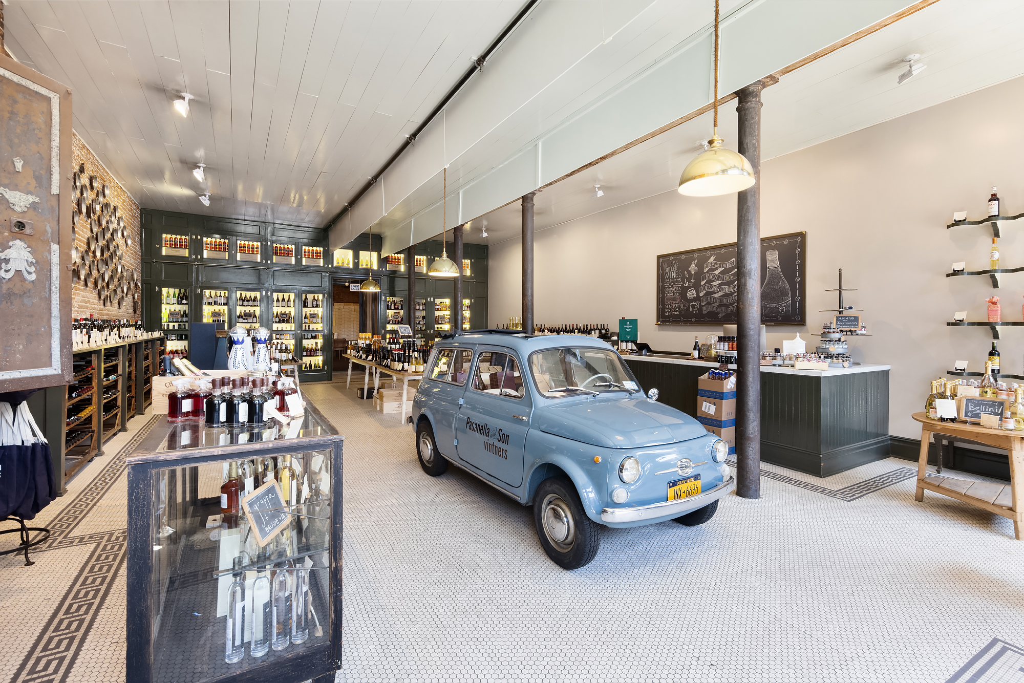 115 South Street Manhattan, NY 10038 - Photo 7 of 15 a garage with a couch and a chandelier