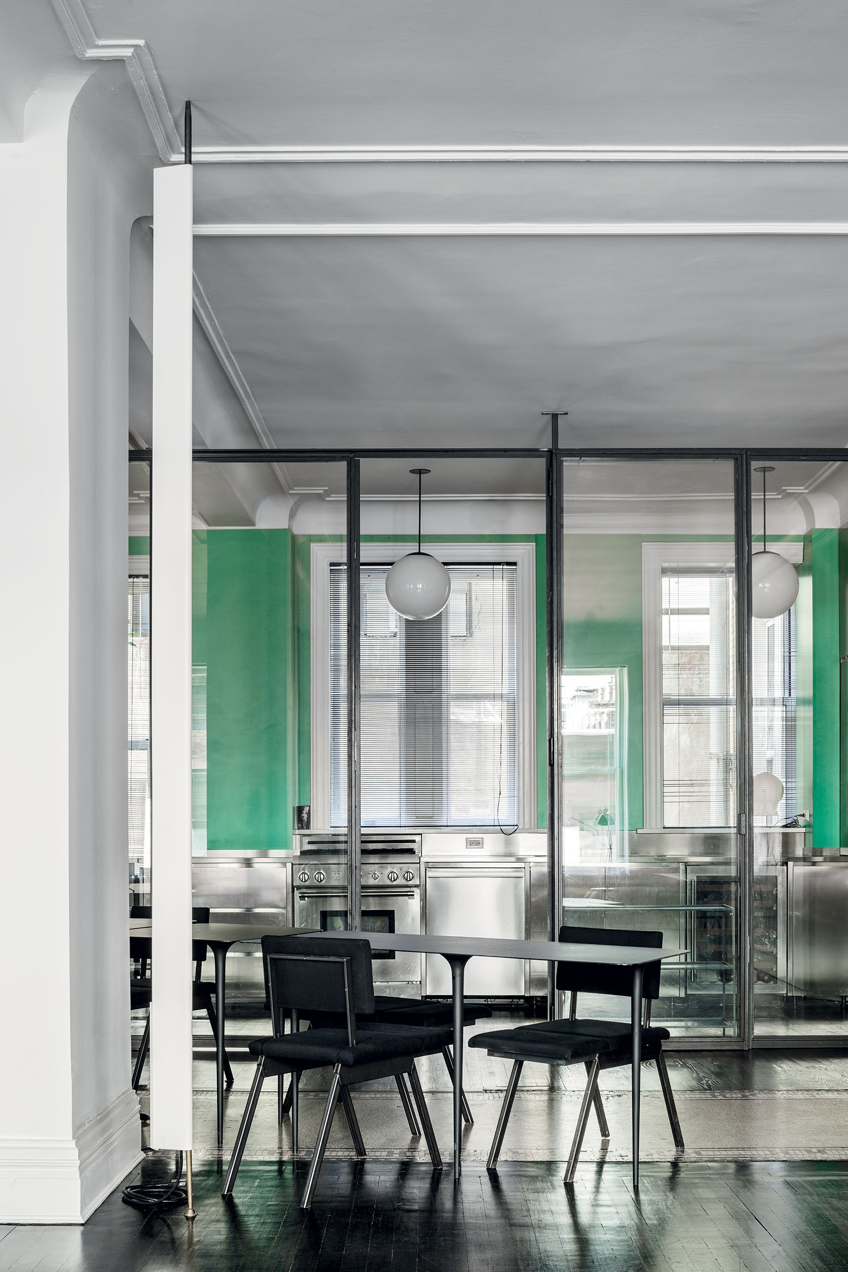 366 Broadway, Unit 5C Manhattan, NY 10013 - Photo 6 of 18 a view of a dining room with furniture and window