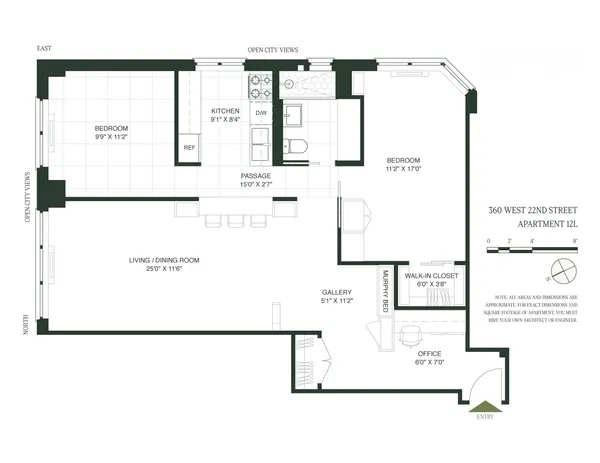 $1,695,000 | 360 West 22nd Street, Unit 12L | Chelsea