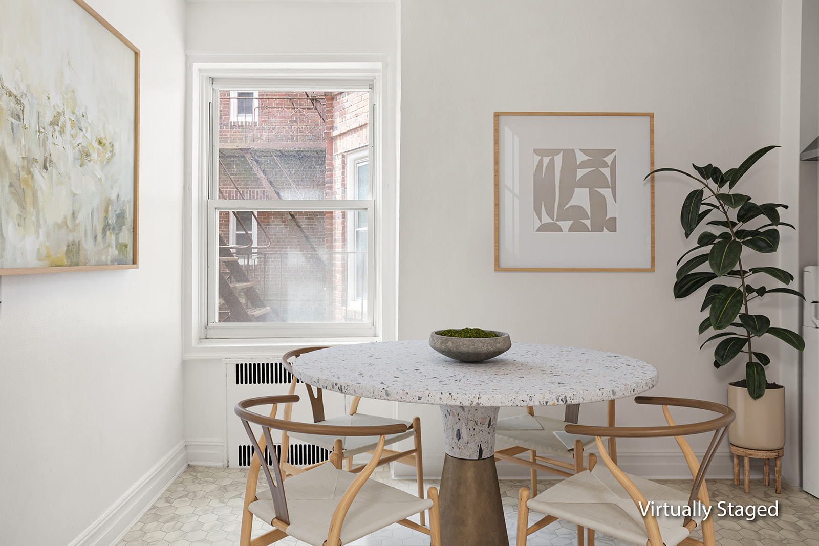 72-17 34th Avenue, Unit 4J Queens, NY 11372 - Photo 6 of 14 a dining room with furniture and window