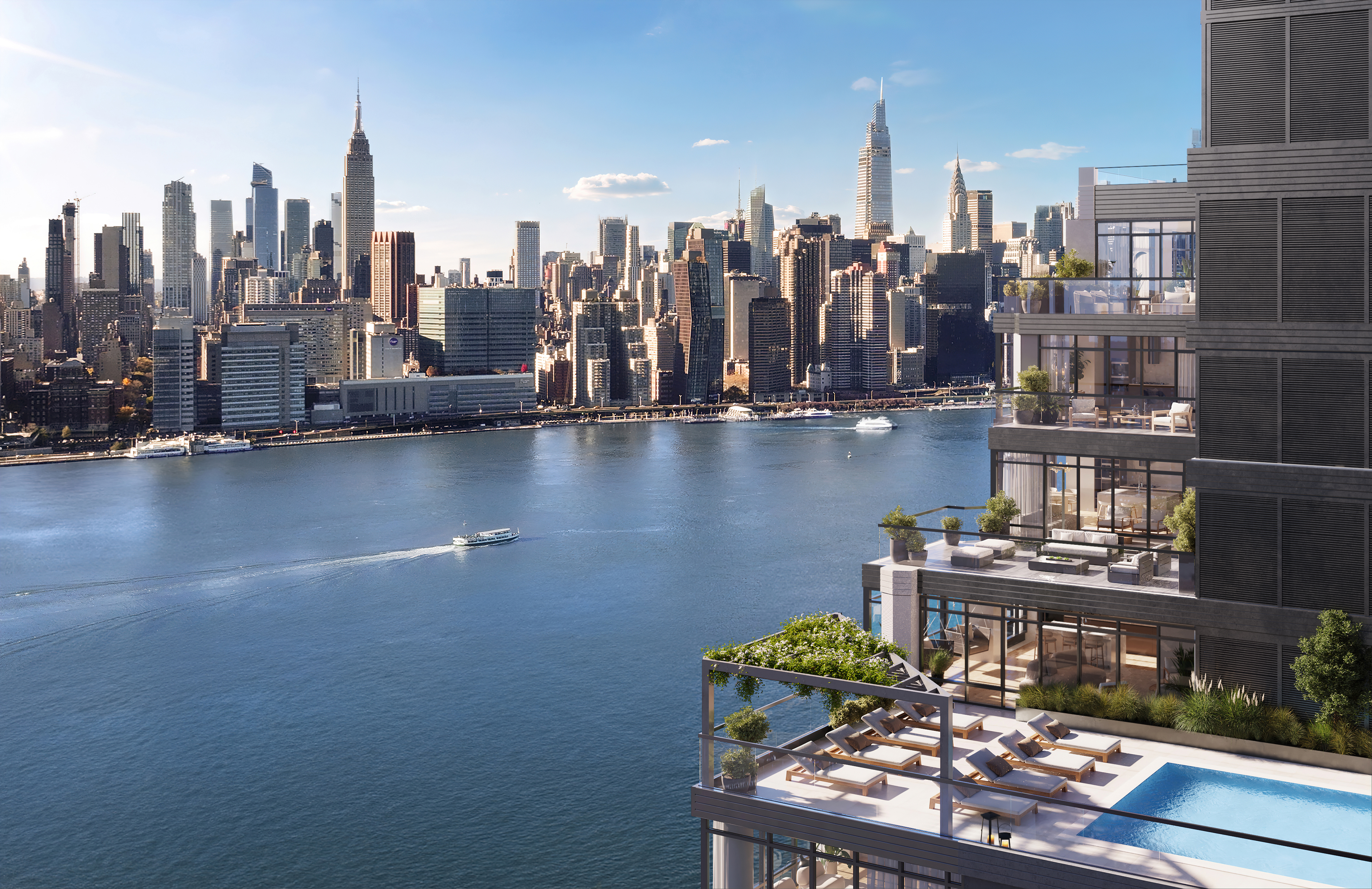 16 Dupont Street, Unit 15F Brooklyn, NY 11222 - Photo 1 of 14 a view of a city with tall buildings