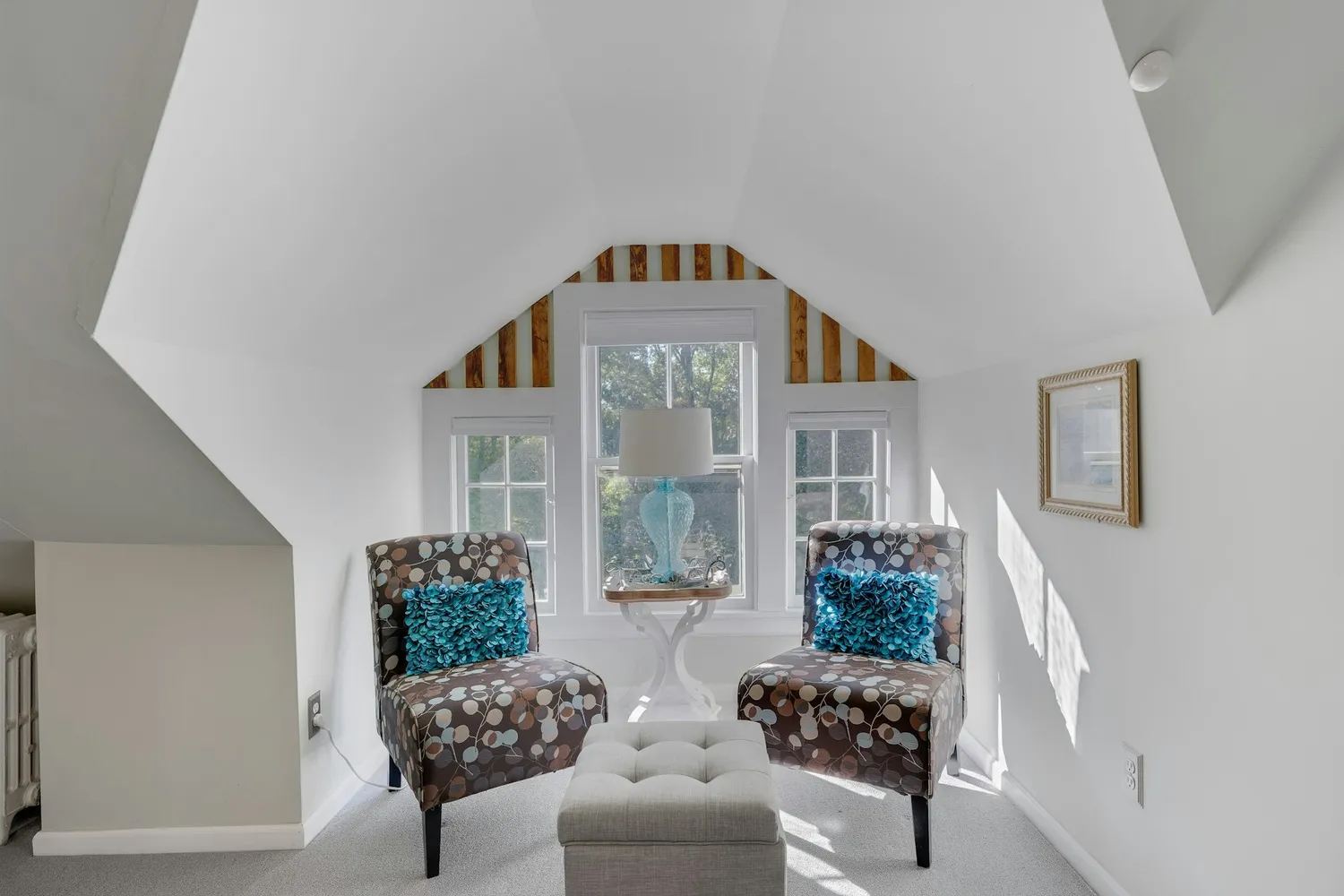 a view of a house with a yard and a garden