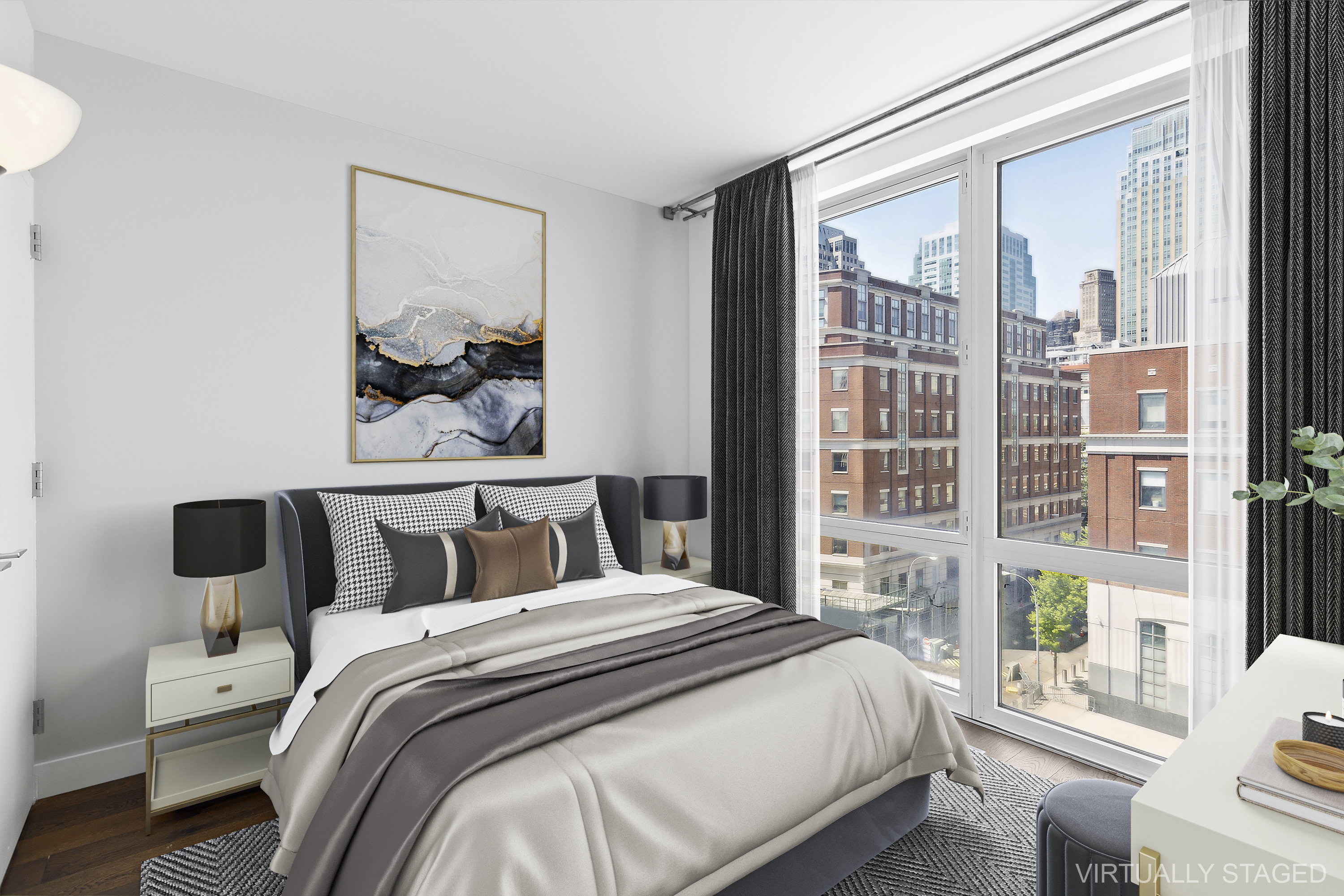 306 Gold Street, Unit 7J Brooklyn, NY 11201 - Photo 2 of 4 a bedroom with a bed and a window