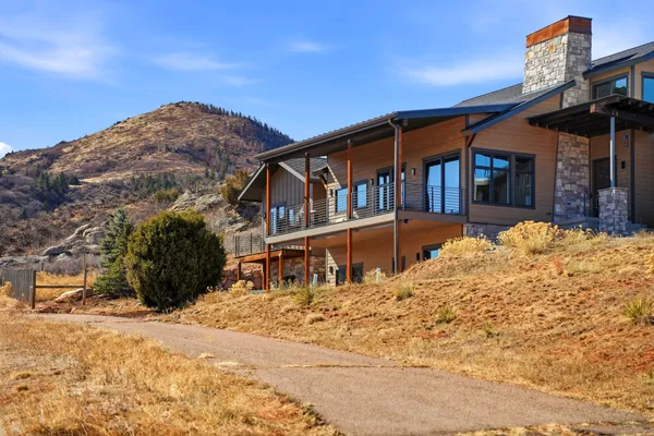 a view of balcony with chairs