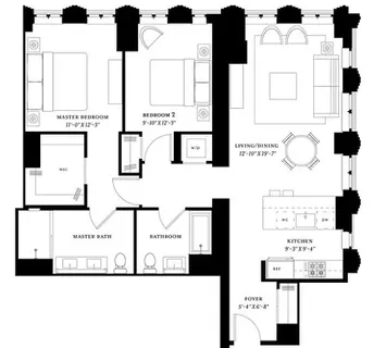 $12,000 | 543 West 122nd Street, Unit 19C | Morningside Heights