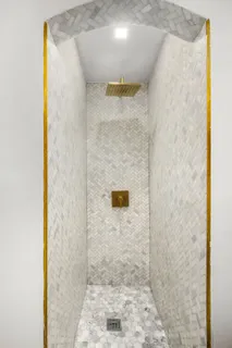 a view of a hallway with washer and dryer