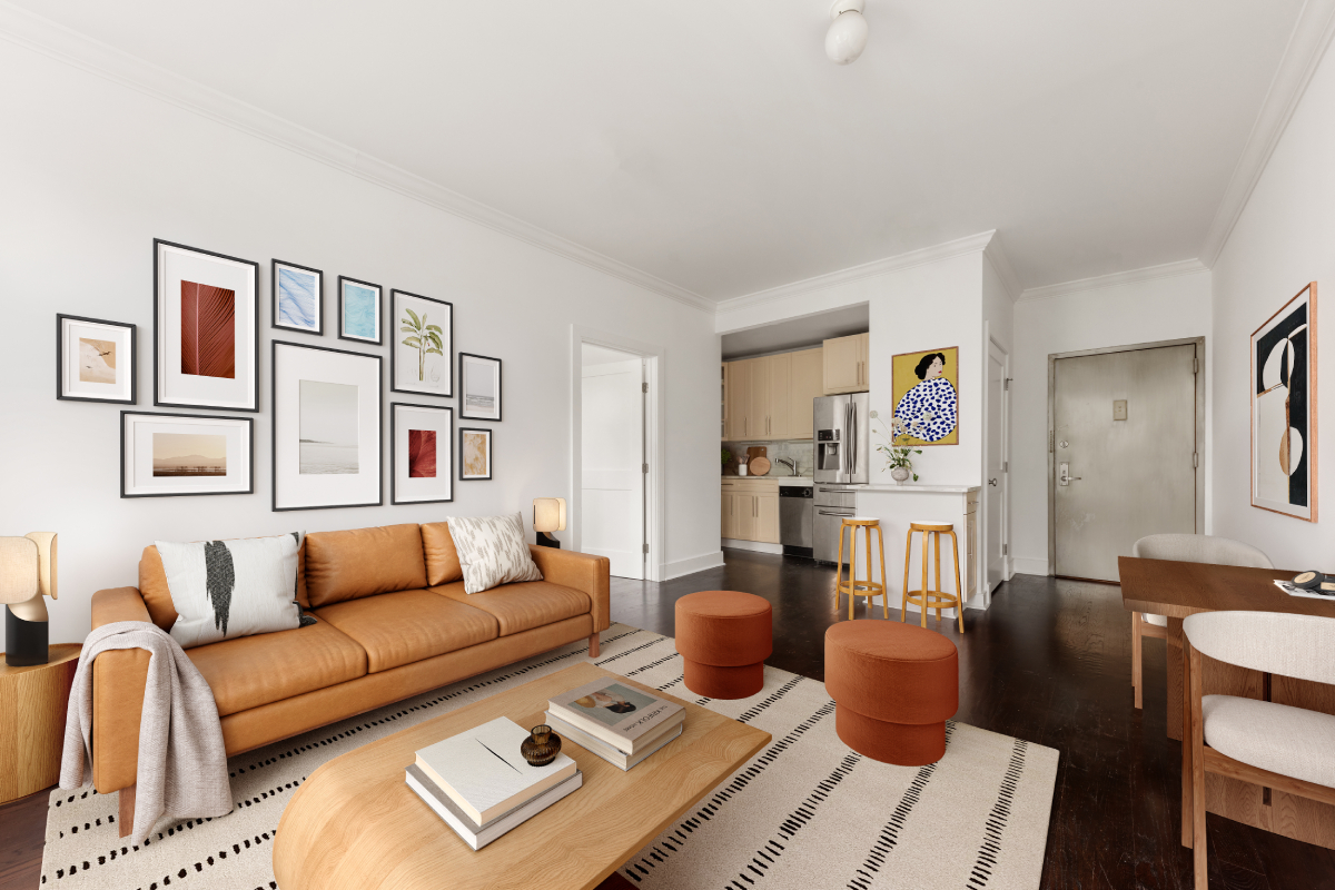 555 Lenox Avenue, Unit 3F Manhattan, NY 10030 - Photo 2 of 10 a living room with furniture a rug and a window