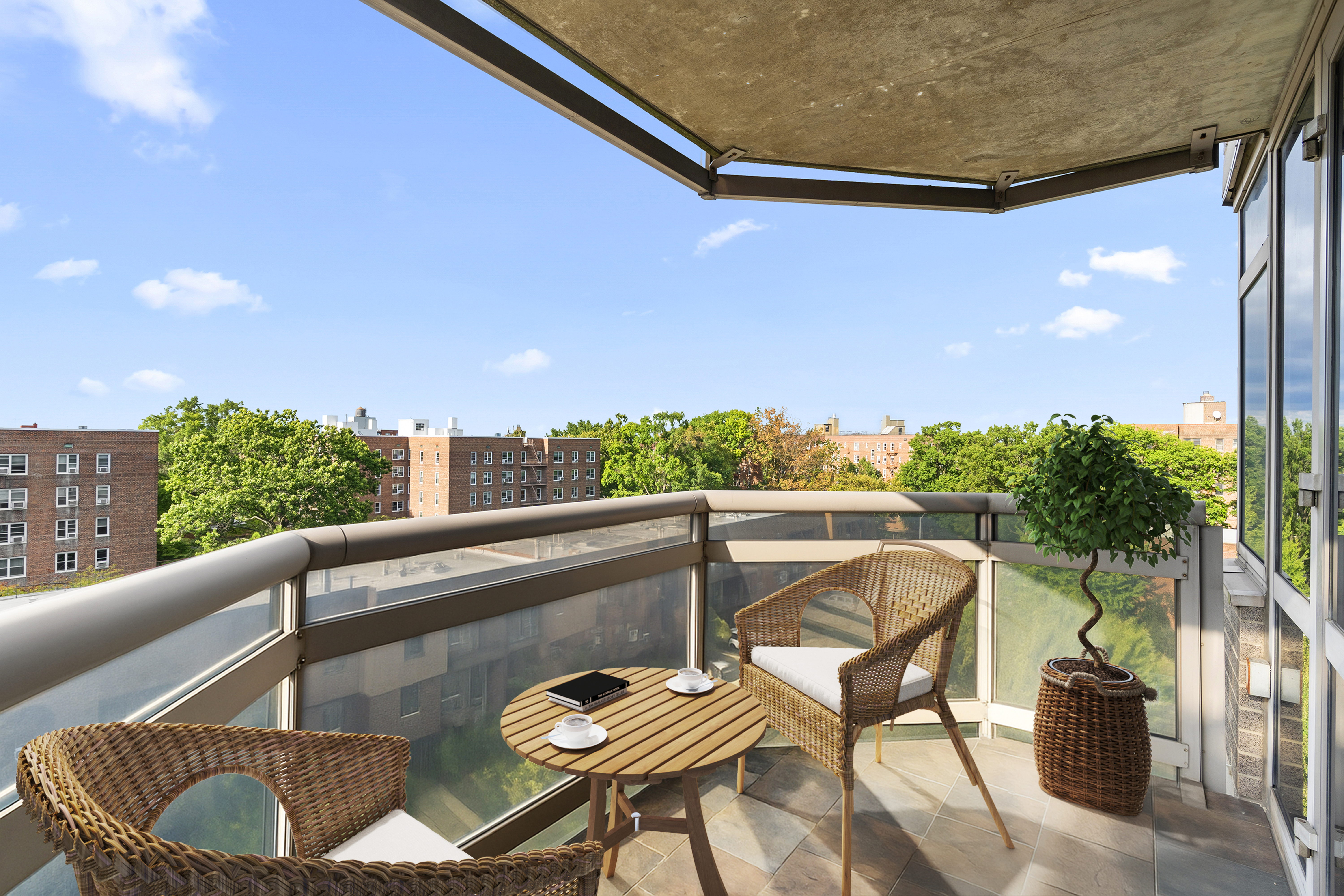 112-01 Queens Boulevard, Unit 6J Queens, NY 11375 - Photo 7 of 29 a view of a chairs and table in patio