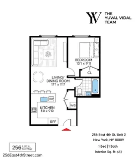 $1,195,000 | 256 East 4th Street, Unit 2 | East Village