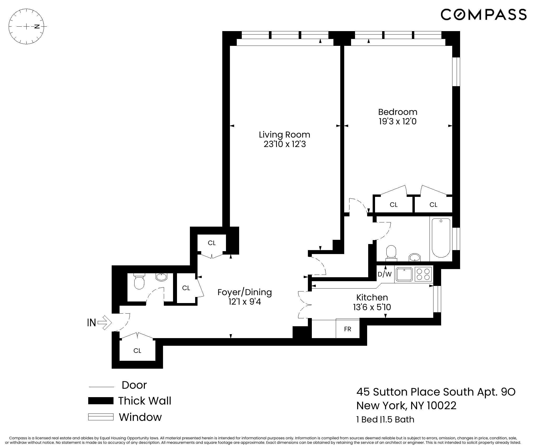 45 Sutton Place South, Unit 9O Manhattan, NY 10022 - Photo 16 of 16 a picture of a floor plan