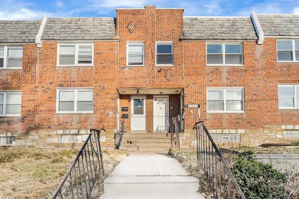 front view of a brick house