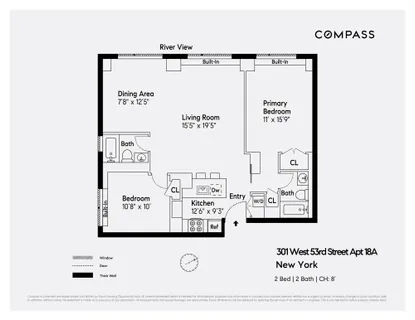$1,795,000 | 301 West 53rd Street, Unit 18A | Hell's Kitchen