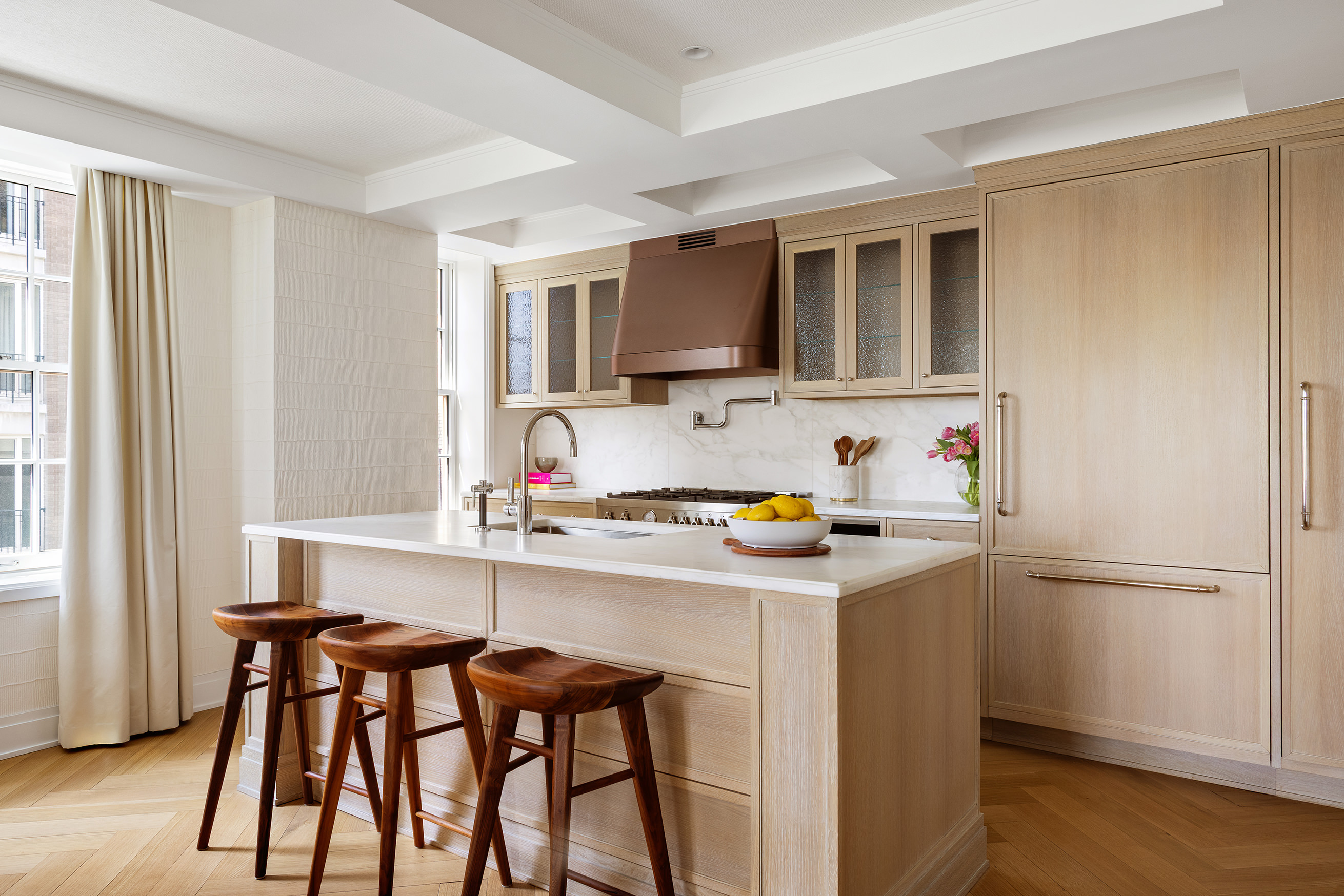 360 Central Park West, Unit 11C Manhattan, NY 10025 - Photo 8 of 17 a kitchen with stainless steel appliances a stove a refrigerator and cabinets