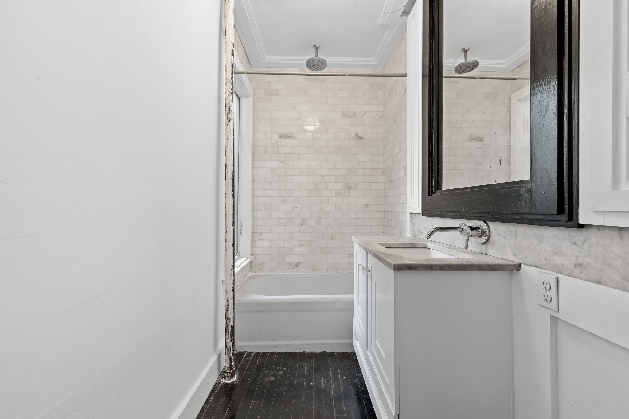 428 East 18th Street Brooklyn, NY 11226 - Photo 6 of 19 a bathroom with a granite countertop sink toilet and shower