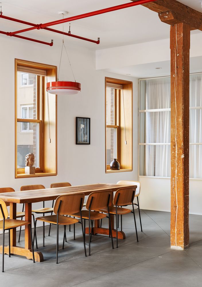 a room with furniture and windows