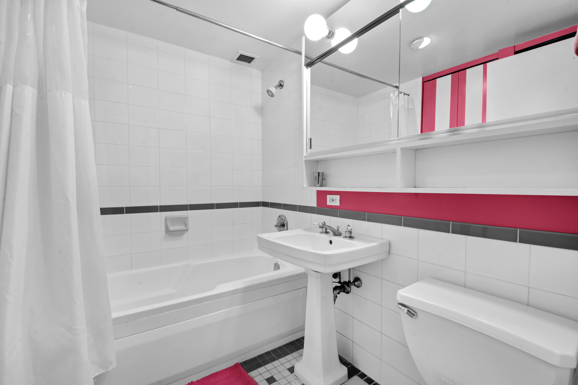 110 West 90th Street, Unit 3M Manhattan, NY 10024 - Photo 6 of 7 a bathroom with a sink a toilet and shower