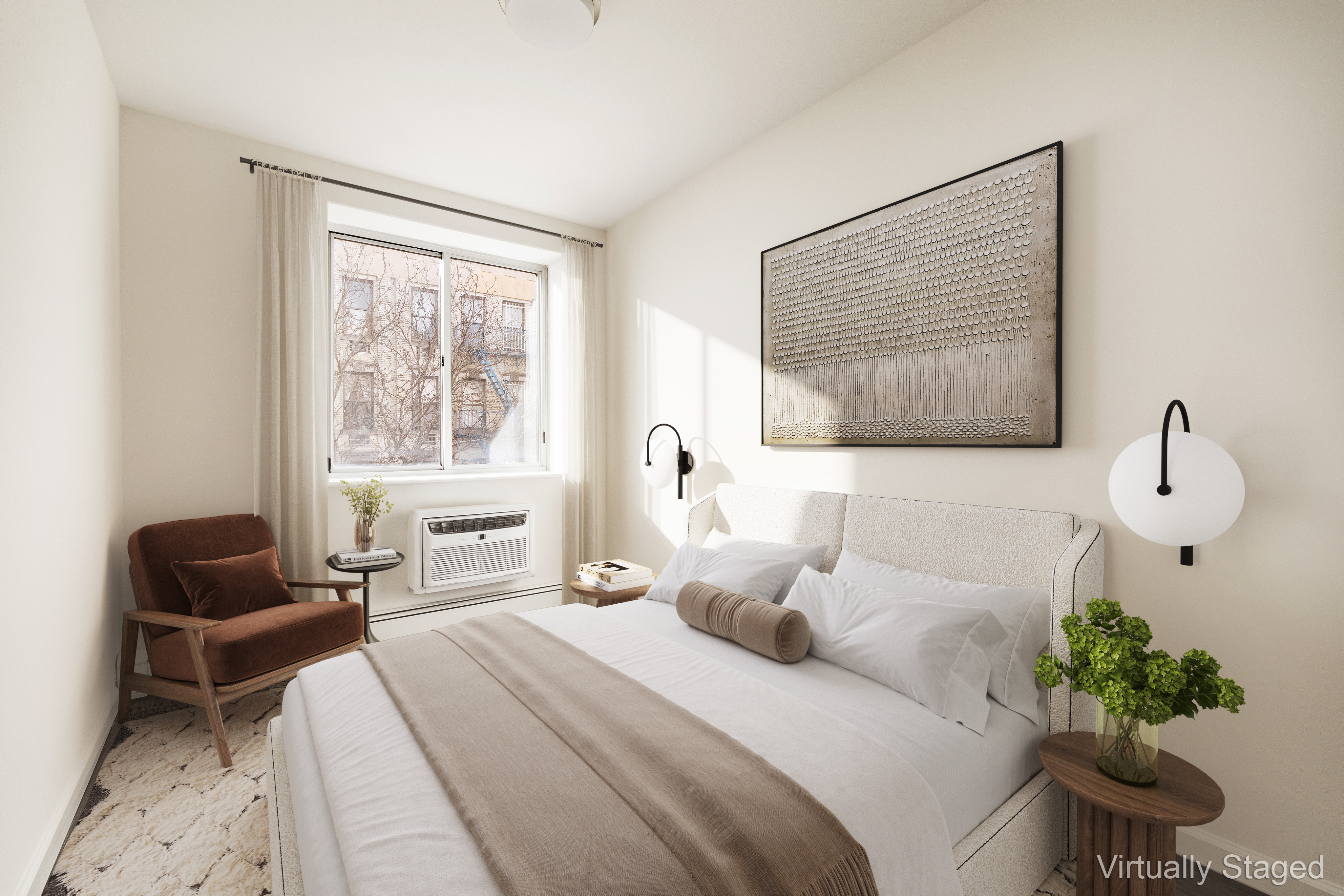 194 East 2nd Street, Unit 5B Manhattan, NY 10009 - Photo 6 of 15 a bedroom with a bed and a couch
