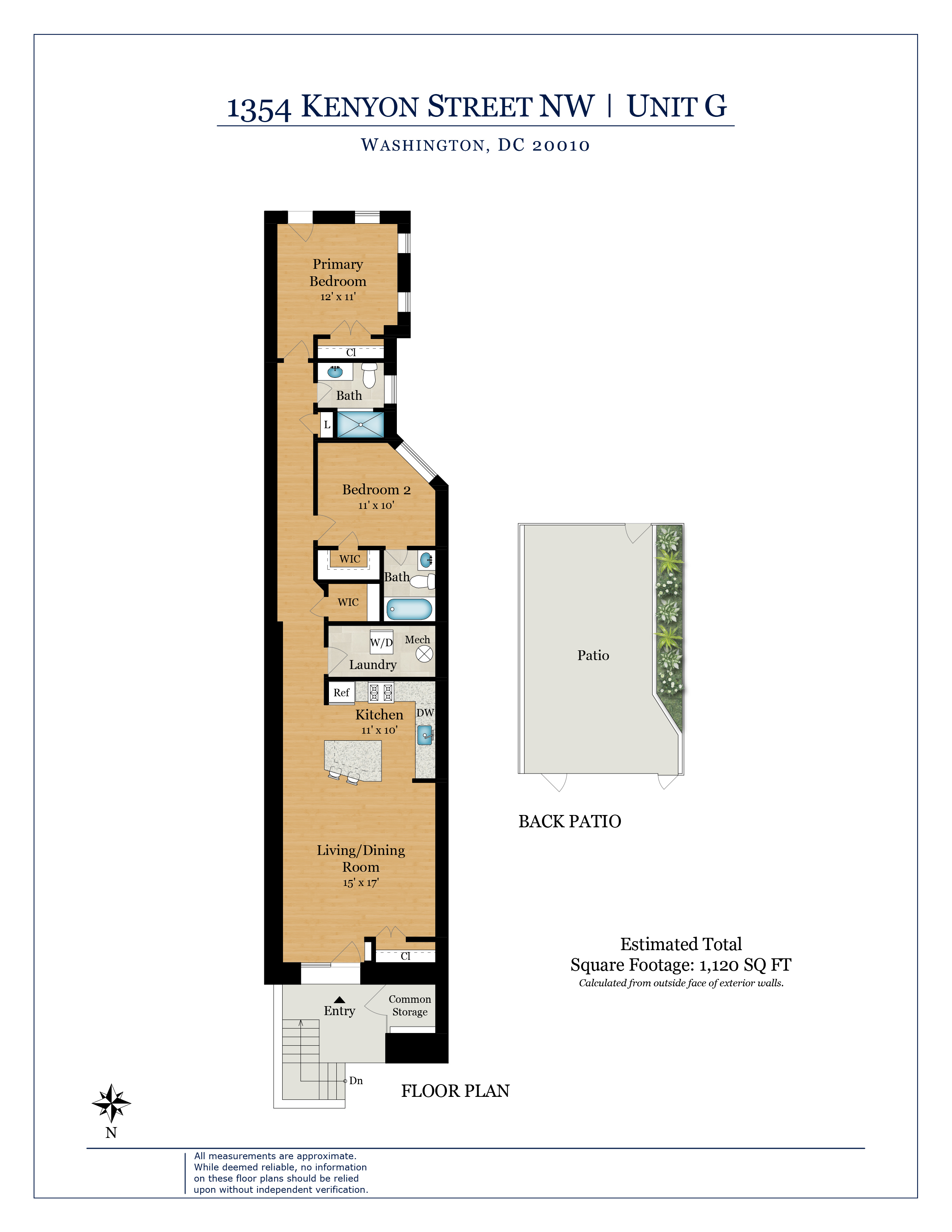 1354 Kenyon Street Northwest, Unit G Washington, DC 20010 - Photo 35 of 35 a picture of a floor plan