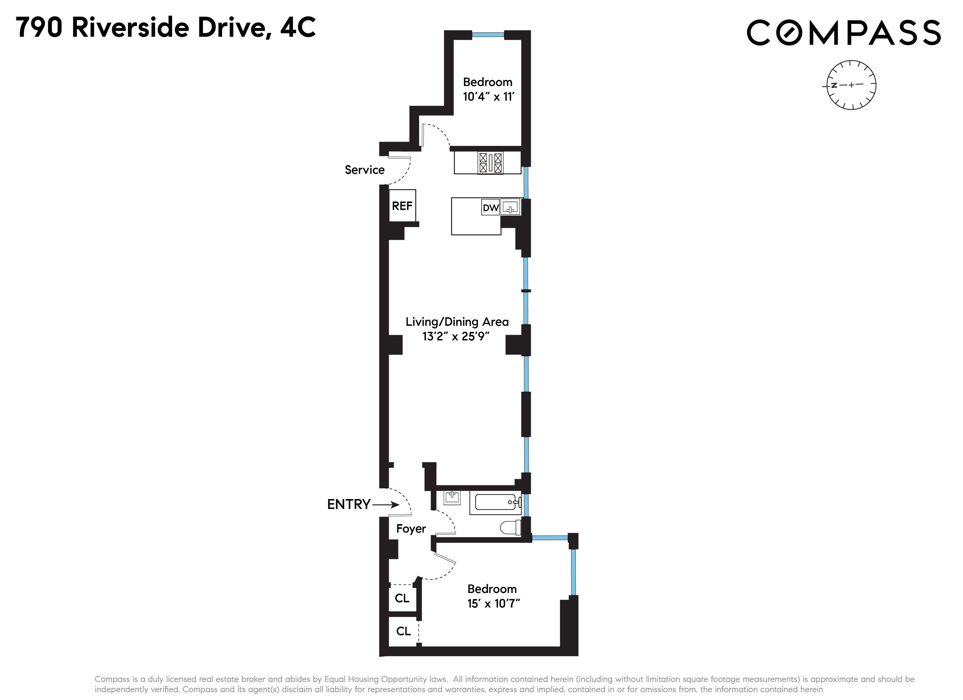 790 Riverside Drive, Unit 4C Manhattan, NY 10032 - Photo 11 of 11 a picture of a floor plan