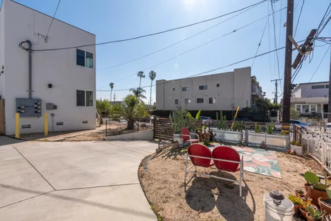 a view of a backyard of a house