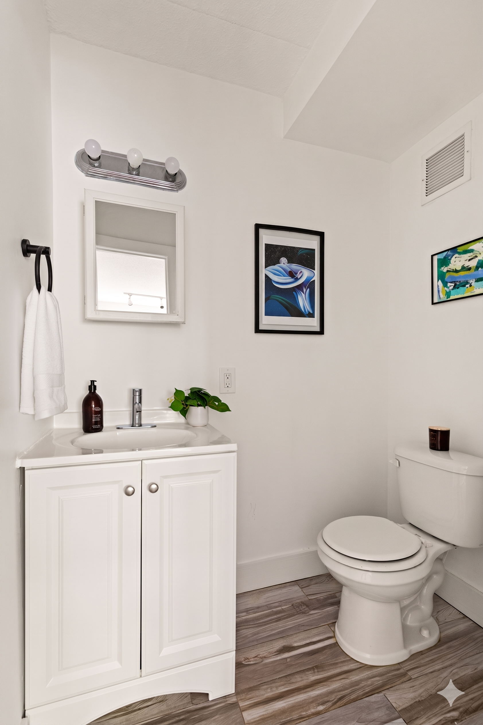 119 Suydam Street Brooklyn, NY 11221 - Photo 8 of 16 a bathroom with a toilet a sink and mirror
