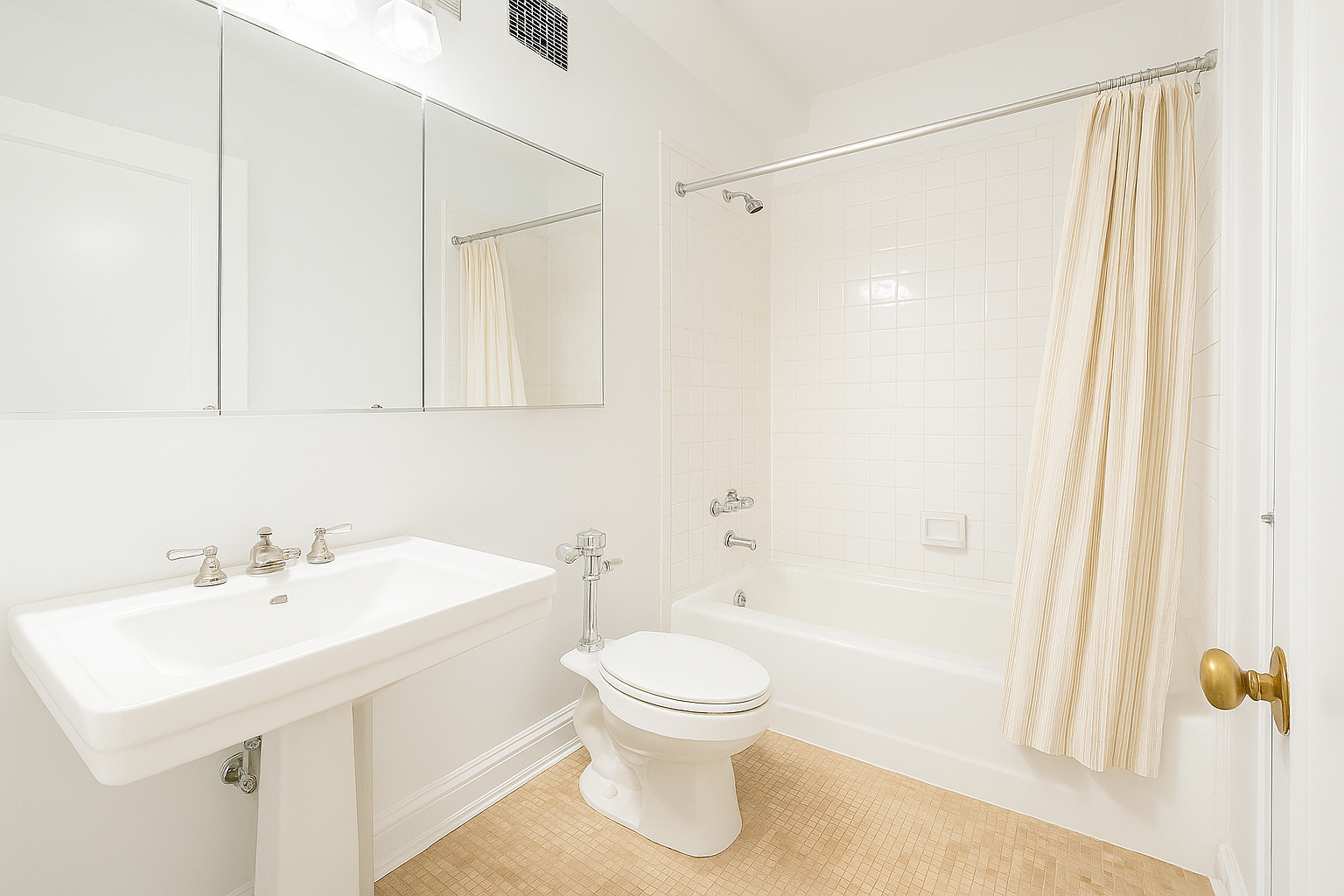 300 West 23rd Street, Unit 12A Manhattan, NY 10011 - Photo 5 of 11 a bathroom with a sink toilet and shower