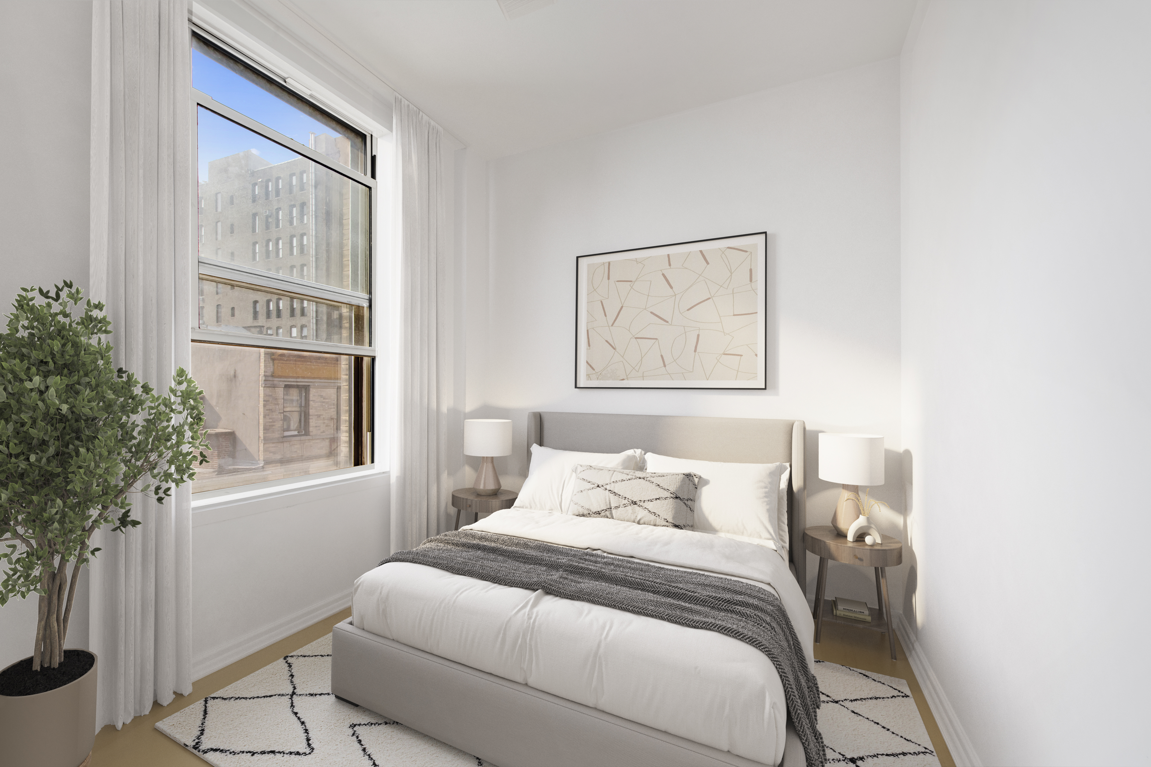 214 Mulberry Street, Unit 6B Manhattan, NY 10012 - Photo 7 of 12 a bedroom with a bed and a window