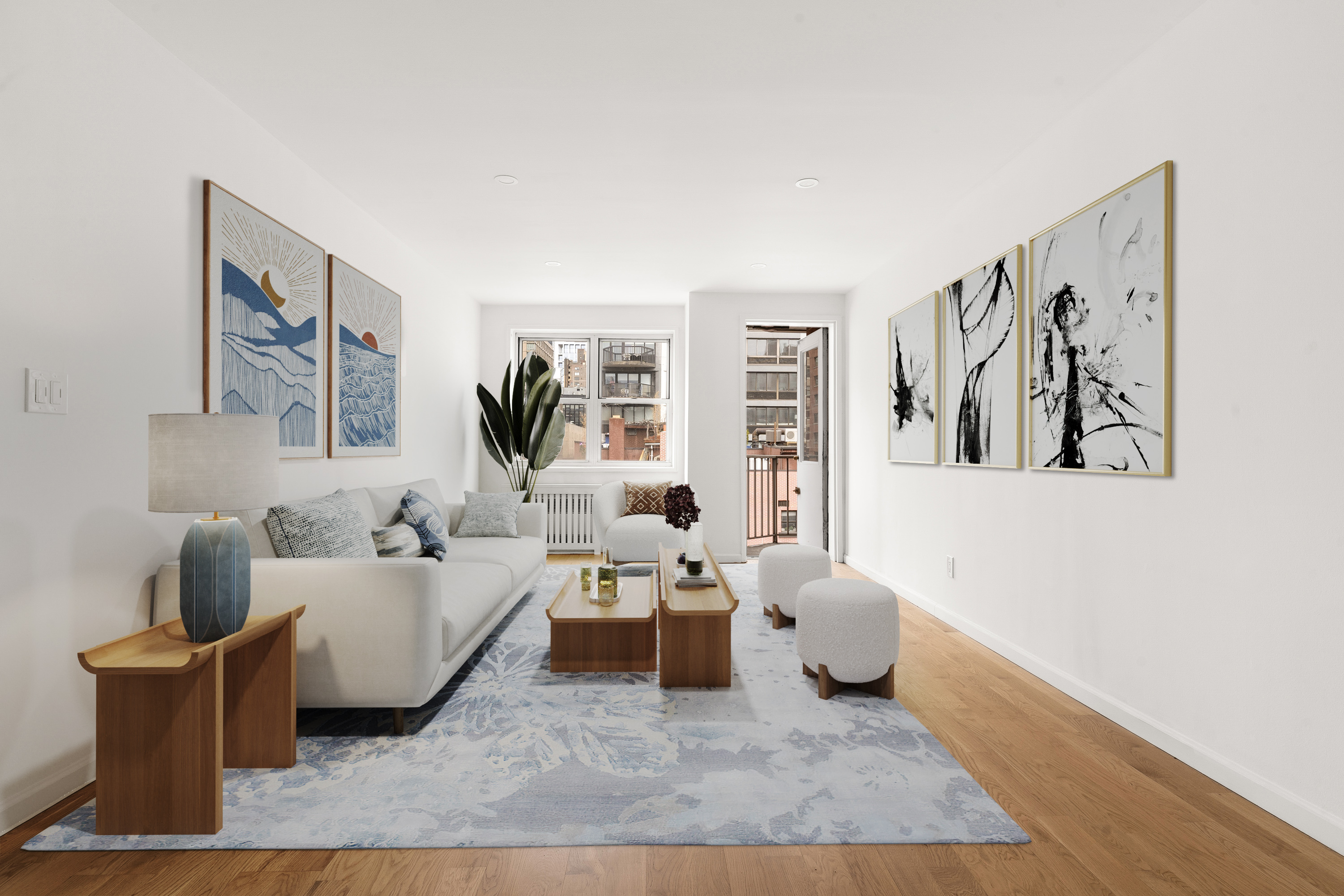 170 West 23rd Street, Unit 5N Manhattan, NY 10011 - Photo 1 of 17 a living room with furniture and painting on the wall