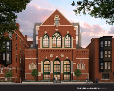 a front view of a building