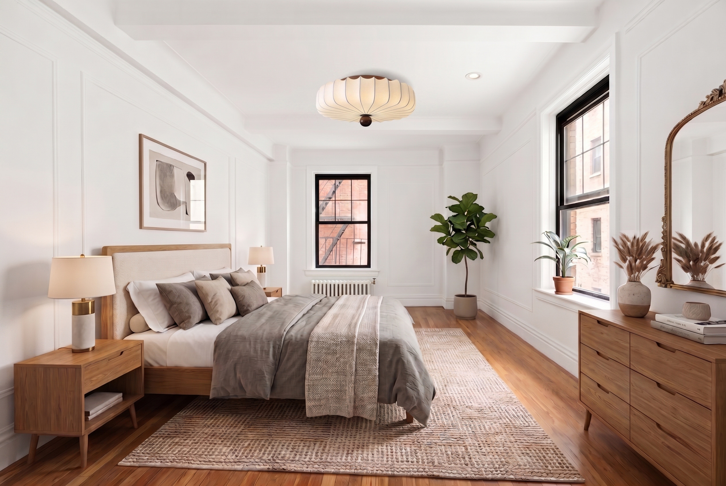 170 2nd Avenue, Unit 3E Manhattan, NY 10003 - Photo 3 of 12 a spacious bedroom with a large bed and a chandelier